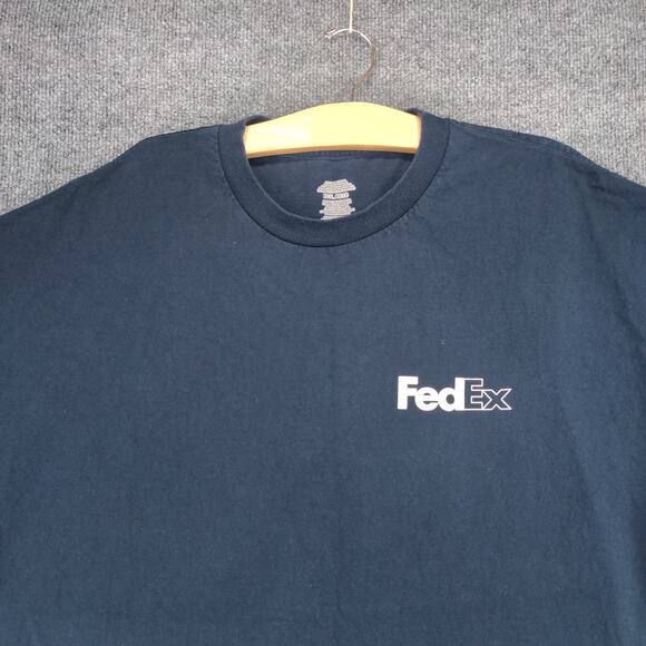 FedEx Federal Express T Shirt Mens Size 3XL Blue Graphic Logo Uniform - Picture 4 of 12